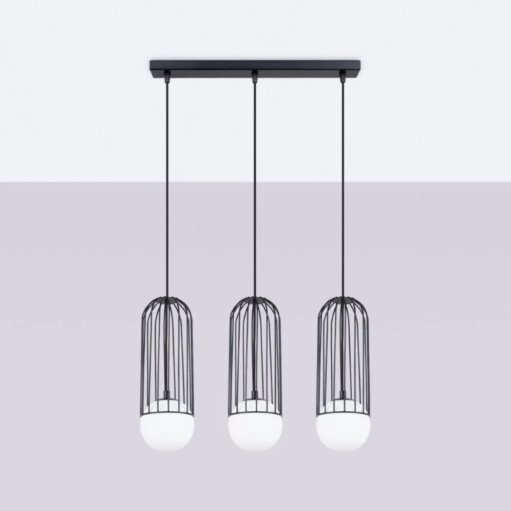 Lampa wisząca BRINA 3L czarna  potrójna| sklep MIRAT  kolekcja brina