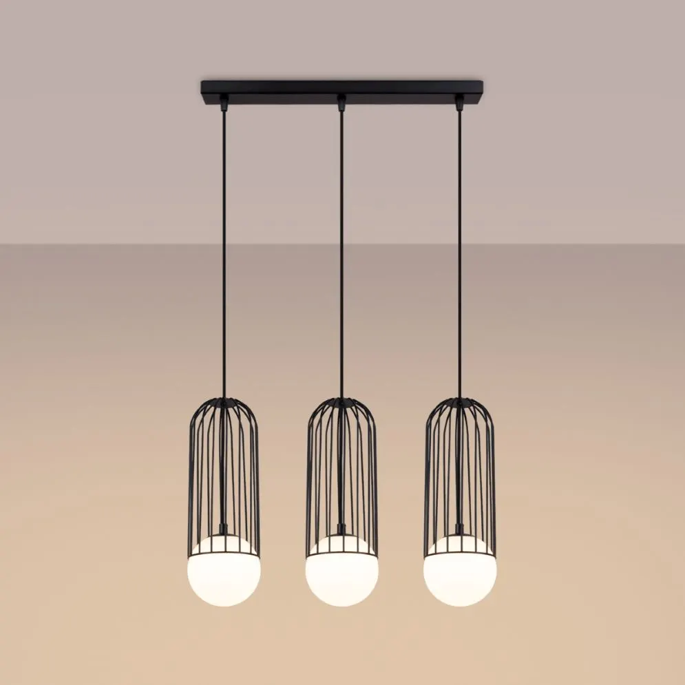 Lampa wisząca BRINA 3L czarna  potrójna| sklep MIRAT  kolekcja brina