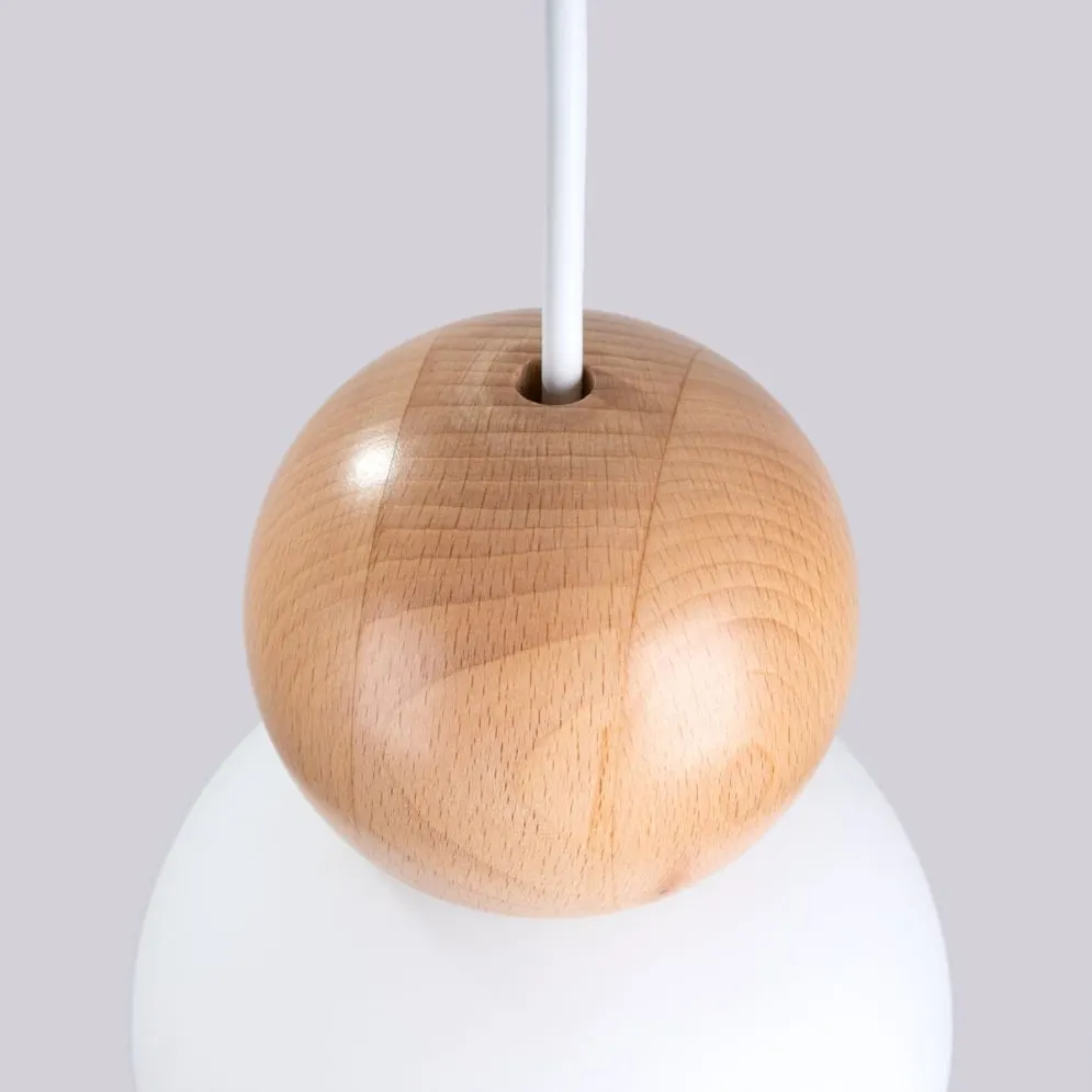 Lampa wisząca PEKKA 3P biała/naturalne drewno kule | sklep MIRAT  kolekcja pekka
