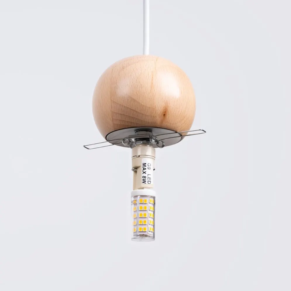 Lampa wisząca PEKKA 3P biała/naturalne drewno kule | sklep MIRAT  kolekcja pekka