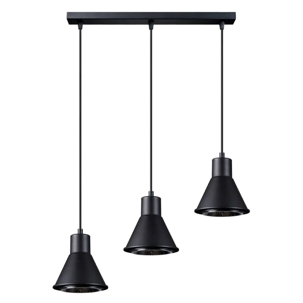 Lampa wisząca TAZILA 3 czarna loftowa [ES111] | sklep MIRAT  kolekcja tazila