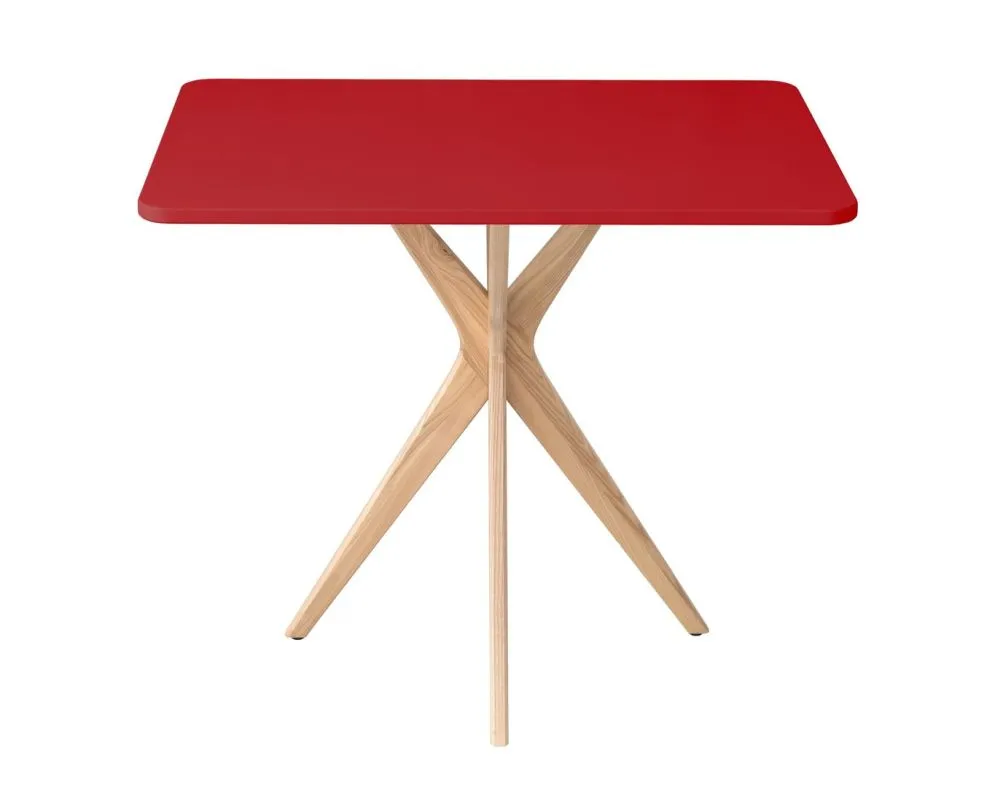 Wyrazisty stół CUTTI 55x80 czerwony styl SKANDYNAWSKI