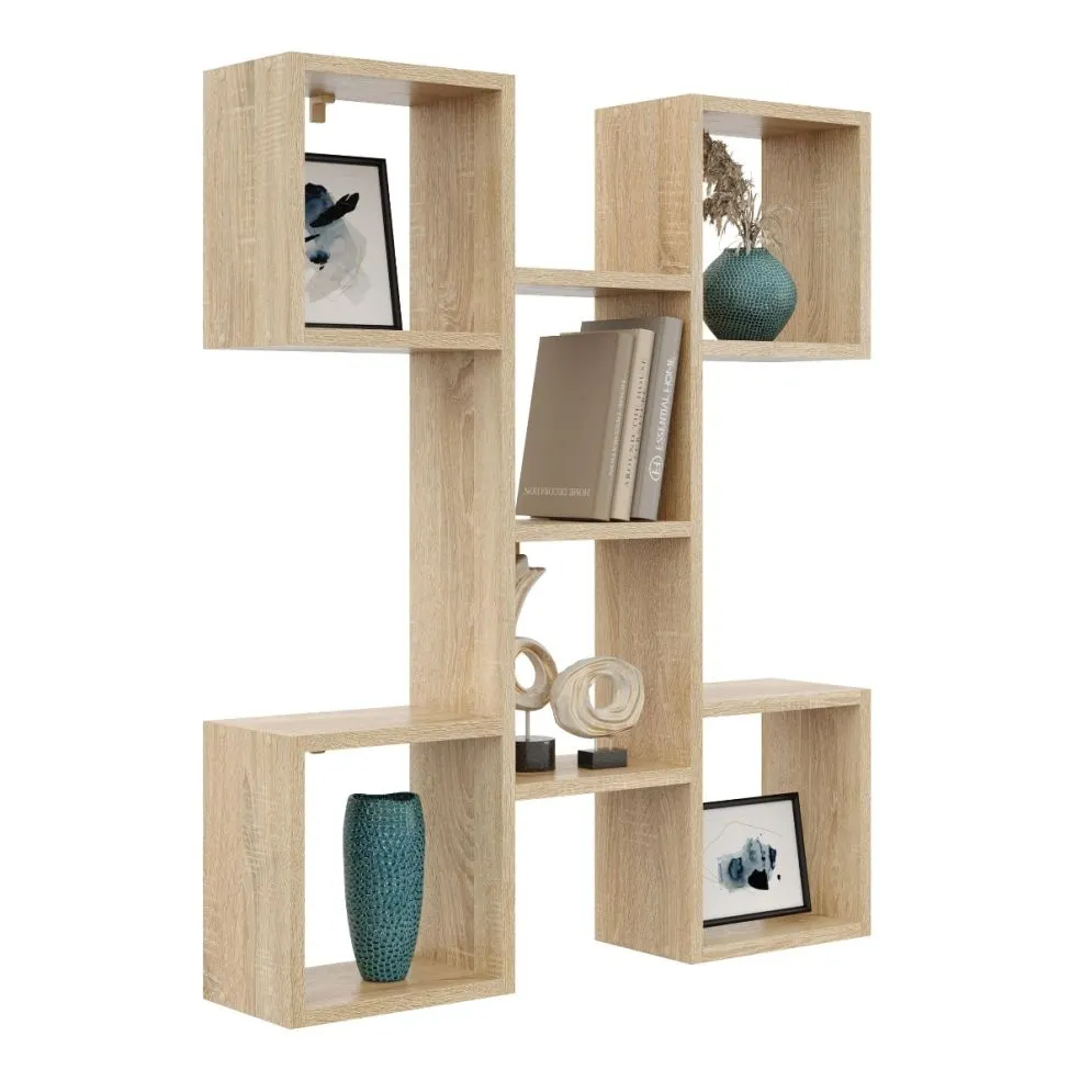 Półka ALESIA 10 dąb sonoma wisząca do salonu | MIRAT. styl LOFT