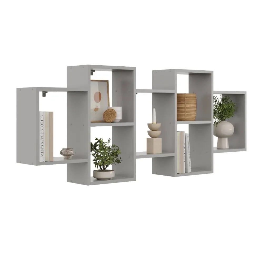 Półka ALESIA 4 szara wisząca do salonu | MIRAT. w stylu LOFT kolekcja