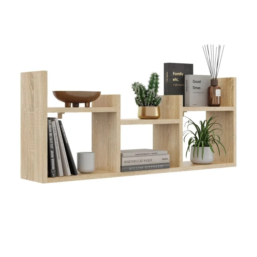 Półka ALESIA 5 dąb sonoma wisząca do salonu | MIRAT. styl LOFT