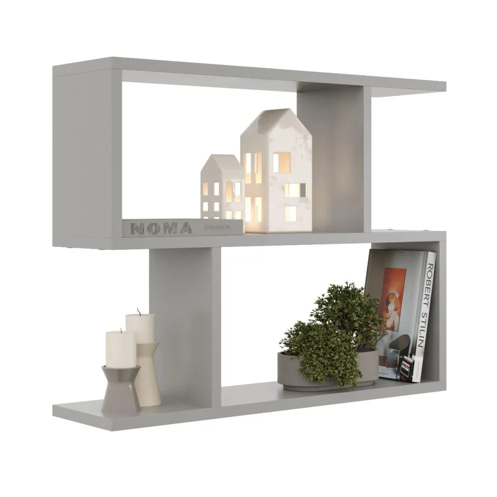 Półka ALESIA 7 szara wisząca do salonu | MIRAT. styl LOFT