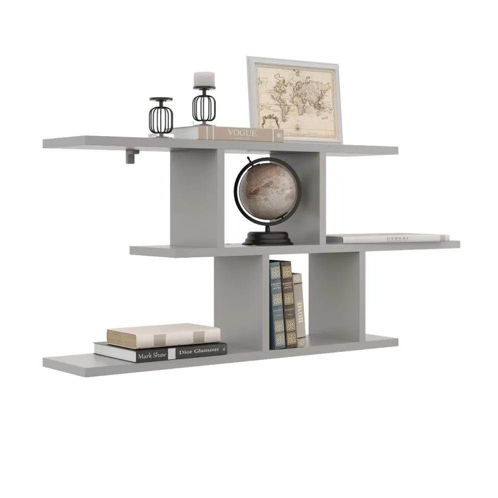 Półka ALESIA 8 szara wisząca do salonu | MIRAT. styl LOFT