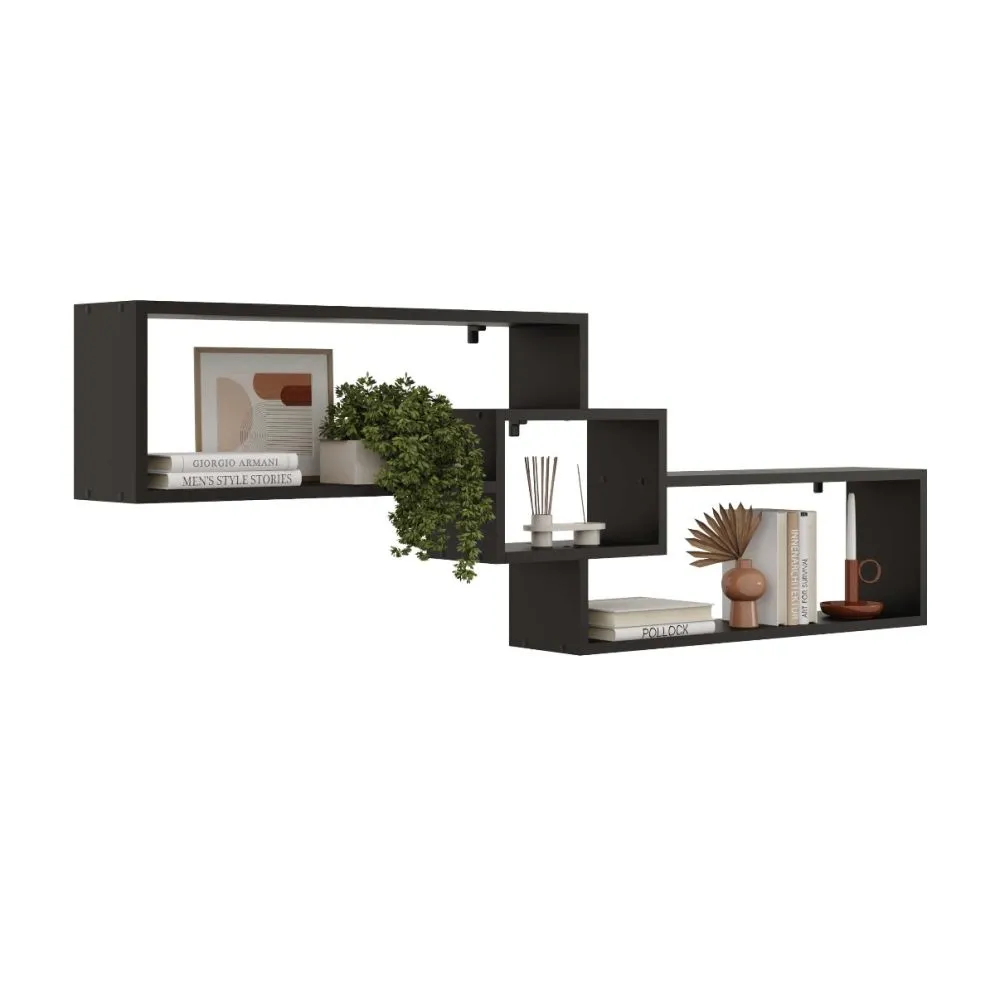 Nowoczesna półka ALESIA 2 czarna wisząca | MIRAT. w stylu LOFT kolekcja