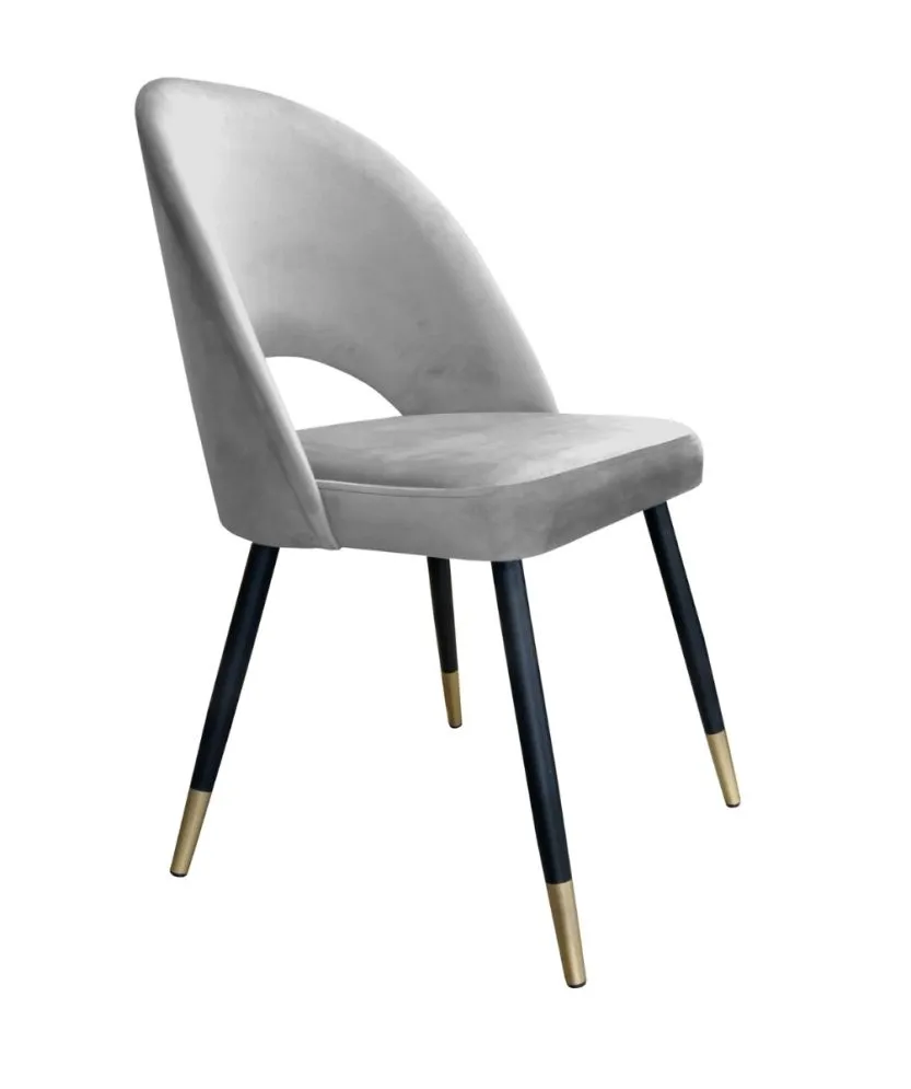 Krzesło ISKAR VELVET GOLD szare do salonu w stylu glamour | MIRAT. w stylu GLAMOUR kolekcja