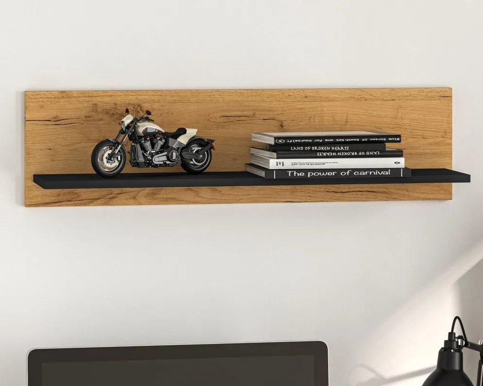 Półka COLT 11 dąb złoty craft/czarna I sklep meblowy MIRAT. styl LOFT kolekcja COLT