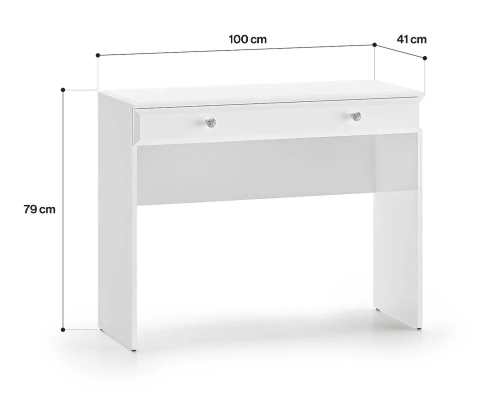 Toaletka BLANC 05 biały połysk I sklep meblowy MIRAT. styl GLAMOUR kolekcja BLANC
