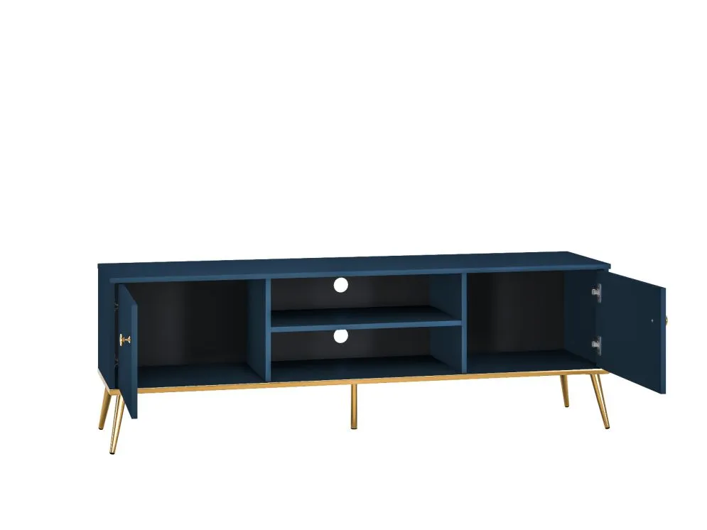 Szafka RTV BLU 160 granatowa w stylu glamour I sklep meblowy MIRAT. styl GLAMOUR kolekcja BLU