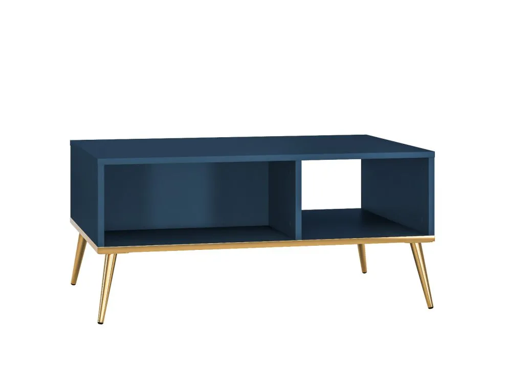 Ława BLU 90x60 granatowa z półką w stylu glamour I sklep meblowy MIRAT. styl GLAMOUR kolekcja BLU