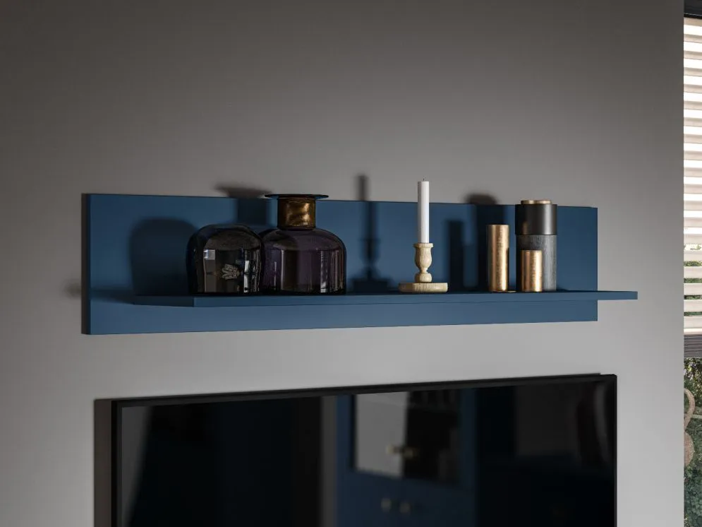 Półka BLU granatowa ścienna do salonu I sklep meblowy MIRAT. styl GLAMOUR kolekcja BLU