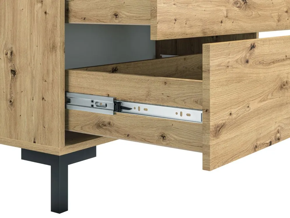 Komoda NIKOLA 3S dąb artisan w stylu loft I sklep meblowy MIRAT. styl LOFT kolekcja NIKOLA