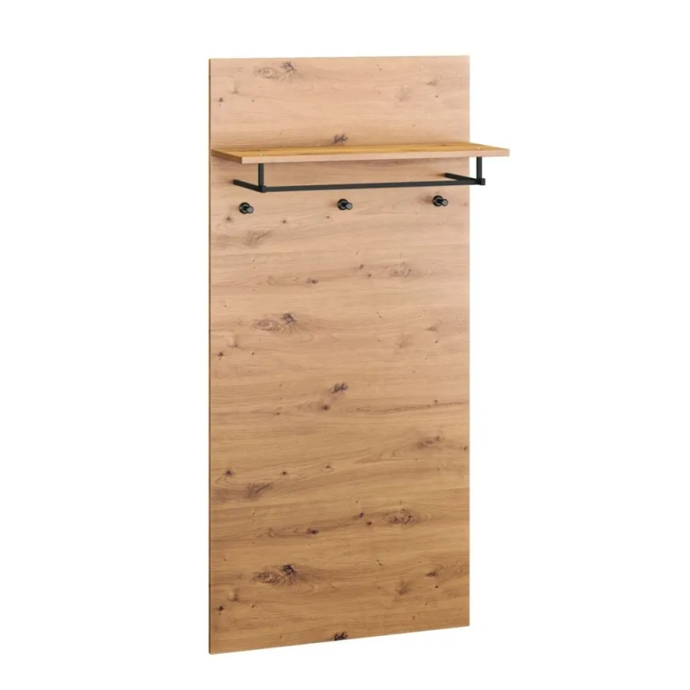 Wieszak do przedpokoju NIKOLA 69 dąb artisan wiszący z półką I sklep meblowy MIRAT. styl LOFT kolekcja NIKOLA