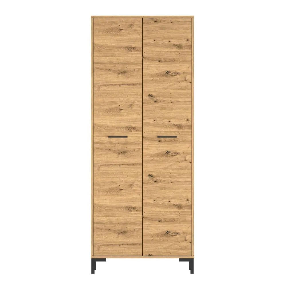 Szafa NIKOLA 2D dąb artisan dwudrzwiowa polskiej produkcji I sklep meblowy MIRAT. styl LOFT
