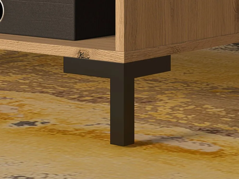 Ława NIKOLA 100x60 dąb artisan z półkami do salonu I sklep meblowy MIRAT. styl LOFT