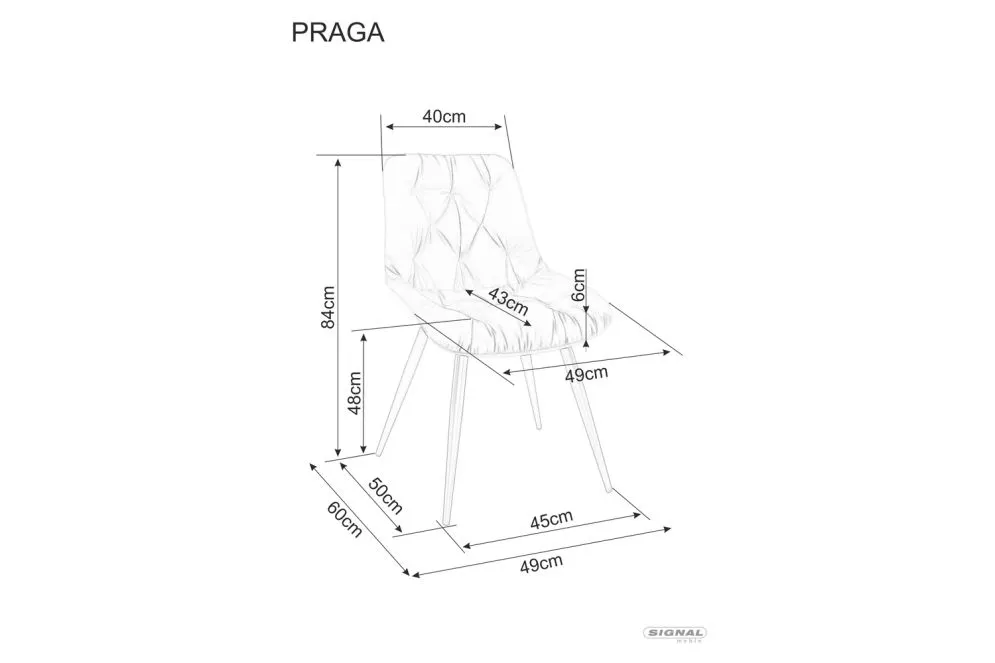 Krzesło tapicerowane PRAGA VELVET jasnoszare aksamitne I sklep meblowy MIRAT. styl GLAMOUR