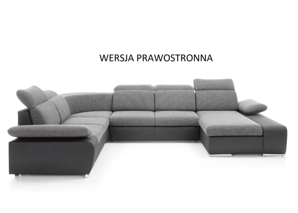 Narożnik z funkcją spania DAKOTA III szary/grafitowy prawy/lewy I sklep meblowy MIRAT. kolekcja DAKOTA