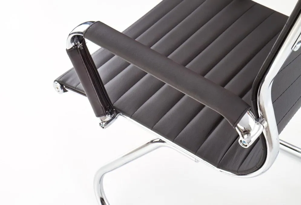 Fotel PRESTIGE SKID czarny z tapicerką z ekoskóry | MIRAT.