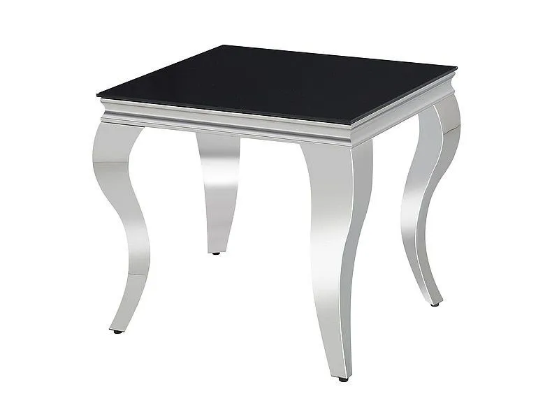 Ława PRINCE B 55x55 czarna/chrom w stylu glamour I sklep meblowy MIRAT. styl GLAMOUR