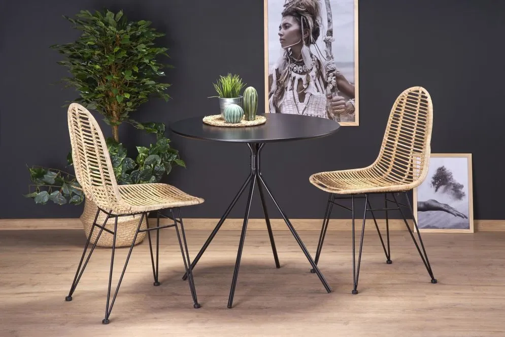 Krzesło K337 rattanowe z metalową podstawą | MIRAT. styl LOFT, VINTAGE