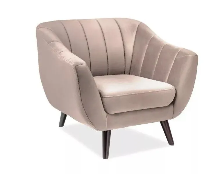 Fotel tapicerowany ELITE 1 VELVET beżowy I sklep meblowy MIRAT. styl GLAMOUR
