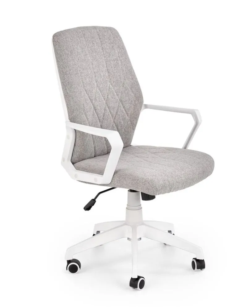 Fotel SPIN 2 biurowy jasny szary/biały z mechanizmem TILT | MIRAT.