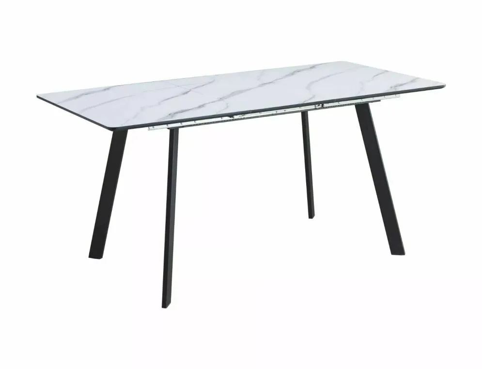 Stół rozkładany BARI 120(160)x80 biały marmur/czarny do jadalni I sklep meblowy MIRAT.