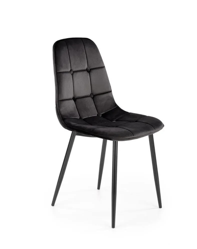 Krzesło tapicerowane K417 VELVET czarne na metalowych nogach I sklep meblowy MIRAT. styl GLAMOUR, LOFT