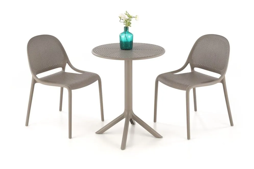 Stolik ogrodowy CALVO 60x60 khaki z tworzywa PVC do ogródka restauracyjnego I sklep meblowy MIRAT.