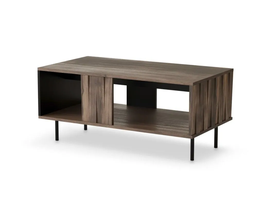 Ława SWING 100x54 orzech/czarna z półką I sklep meblowy MIRAT. styl LOFT kolekcja SWING
