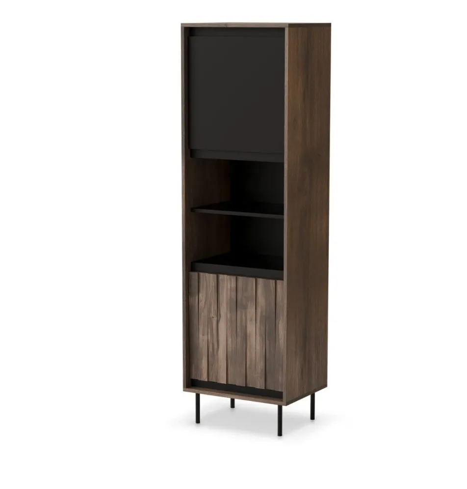 Regał SWING W-1 orzech/czarny loftowy I sklep meblowy MIRAT. styl LOFT kolekcja SWING