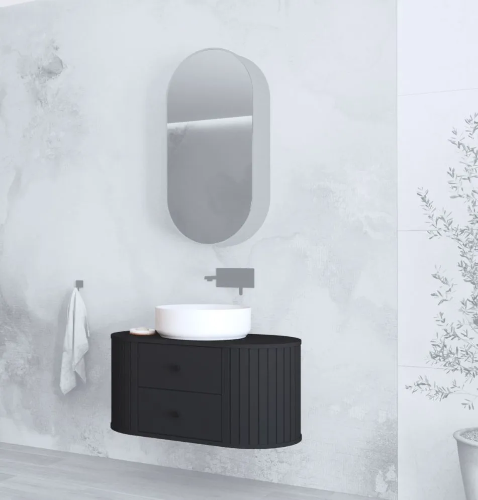 Szafka pod umywalkę VENEZIA 2S 95cm czarny mat ryflowana I sklep meblowy MIRAT. styl RYFLOWANY kolekcja VENEZIA