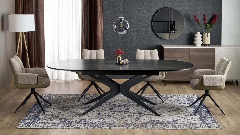 Stół rozkładany SANDRO 180(240)x100 czarny loftowy I sklep meblowy MIRAT. styl LOFT