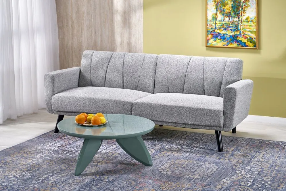 Sofa rozkładana LARIX szara na drewnianych nogach  I sklep meblowy MIRAT.