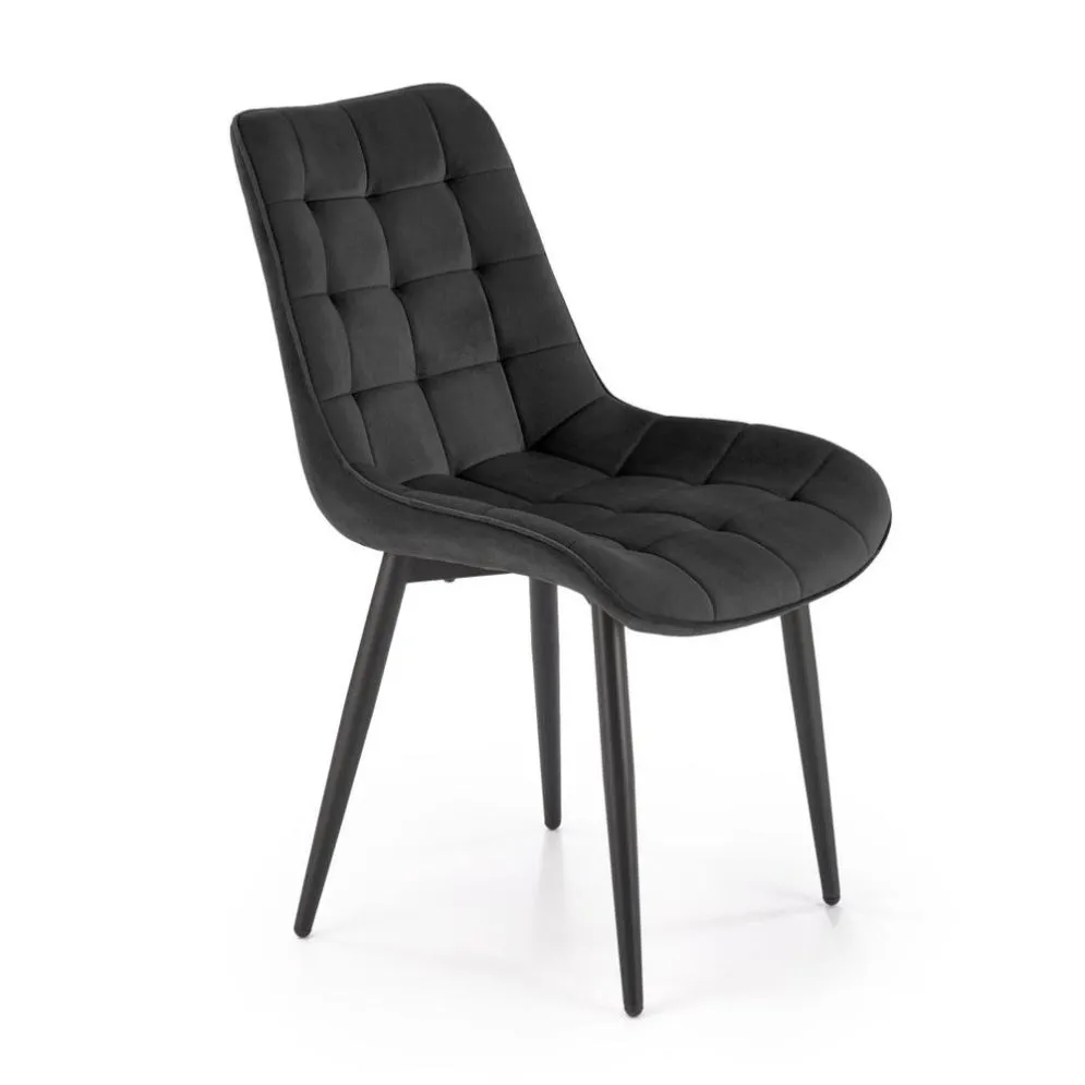 Krzesło tapicerowane K580 VELVET czarne do salonu I sklep meblowy MIRAT. styl LOFT