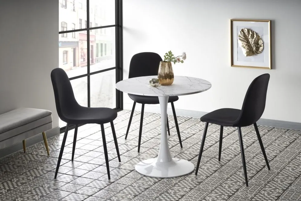 Krzesło tapicerowane K449 czarne do jadalni i salonu | MIRAT. styl LOFT