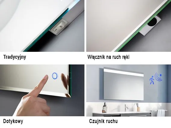 Lustro wiszące OTE 80x60 z ramą i oświetleniem LED | MIRAT. w stylu kolekcja