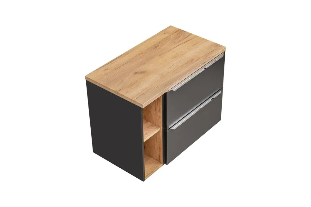 Nablatowa szafka pod umywalkę CAPRI 820 + CAPRI 810 czarna mat wisząca | MIRAT. w stylu kolekcja CAPRI