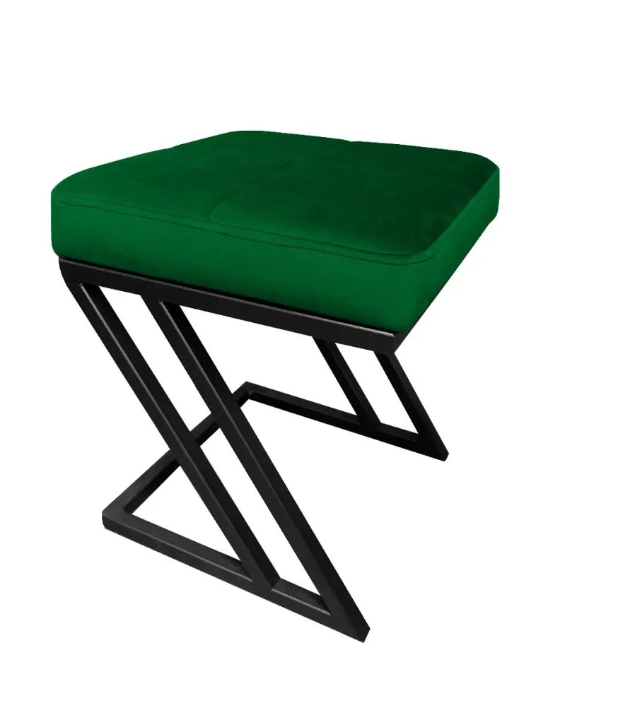 Pufa ZETA MG VELVET zielona na czarnym stelażu | MIRAT. w stylu LOFT kolekcja