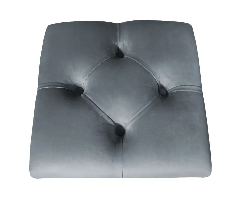 Pufa CHARLIE BL VELVET ciemnoszara na metalowych nogach | MIRAT. w stylu GLAMOUR, LOFT kolekcja