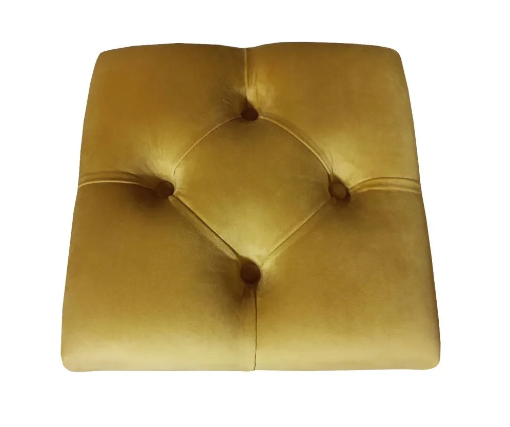 Pufa CHARLIE MG VELVET musztardowa/curry na metalowych nogach | MIRAT. w stylu GLAMOUR, LOFT kolekcja