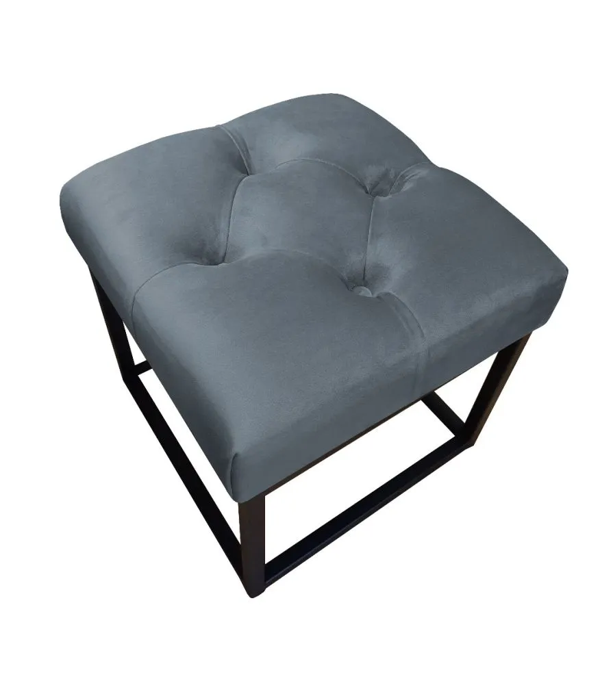 Pufa CHARLIE BL VELVET ciemnoszara na metalowych nogach | MIRAT. w stylu GLAMOUR, LOFT kolekcja