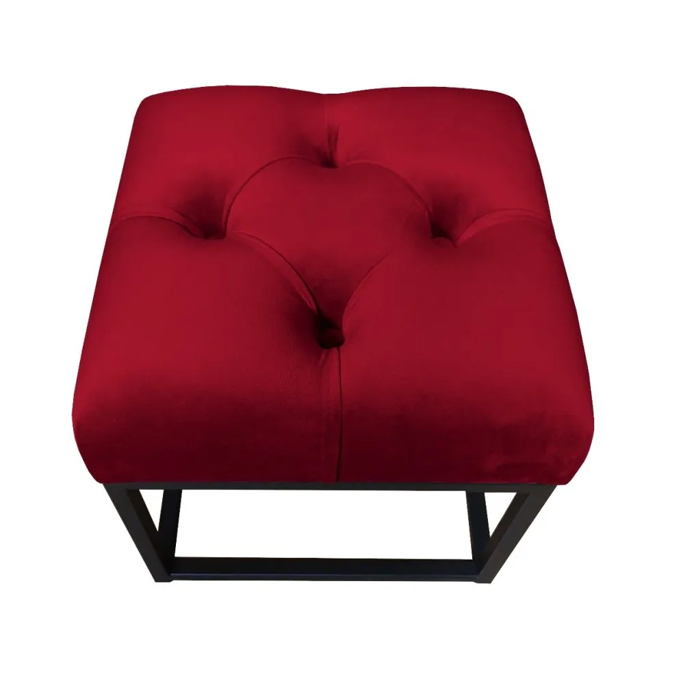Pufa CHARLIE MG VELVET bordowa na metalowych nogach | MIRAT. w stylu GLAMOUR, LOFT kolekcja
