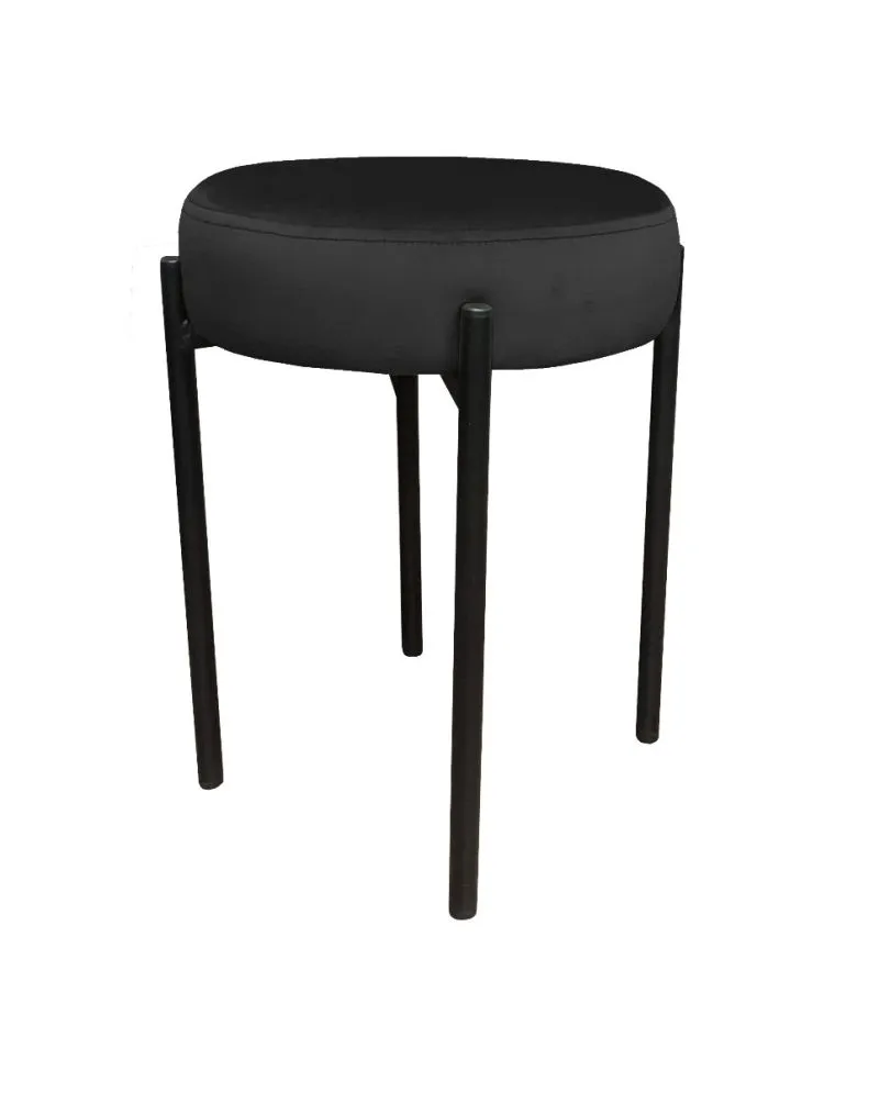 Taboret TORIN MG VELVET czarny na metalowych nogach | MIRAT.