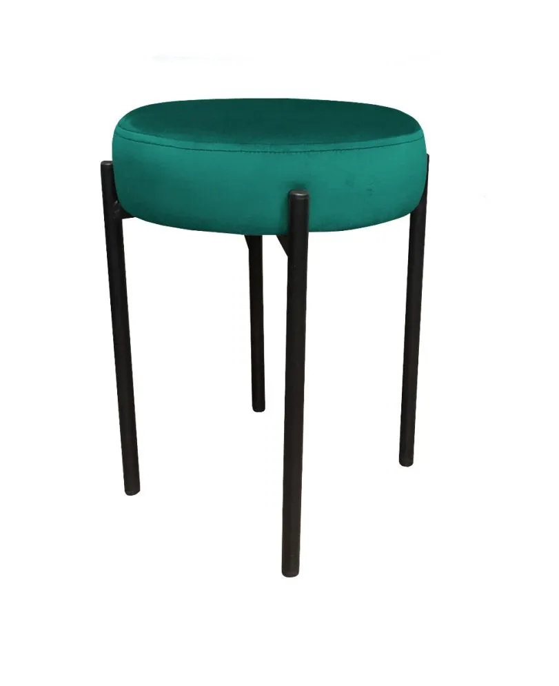 Taboret TORIN MG VELVET morski na metalowych nogach | MIRAT.
