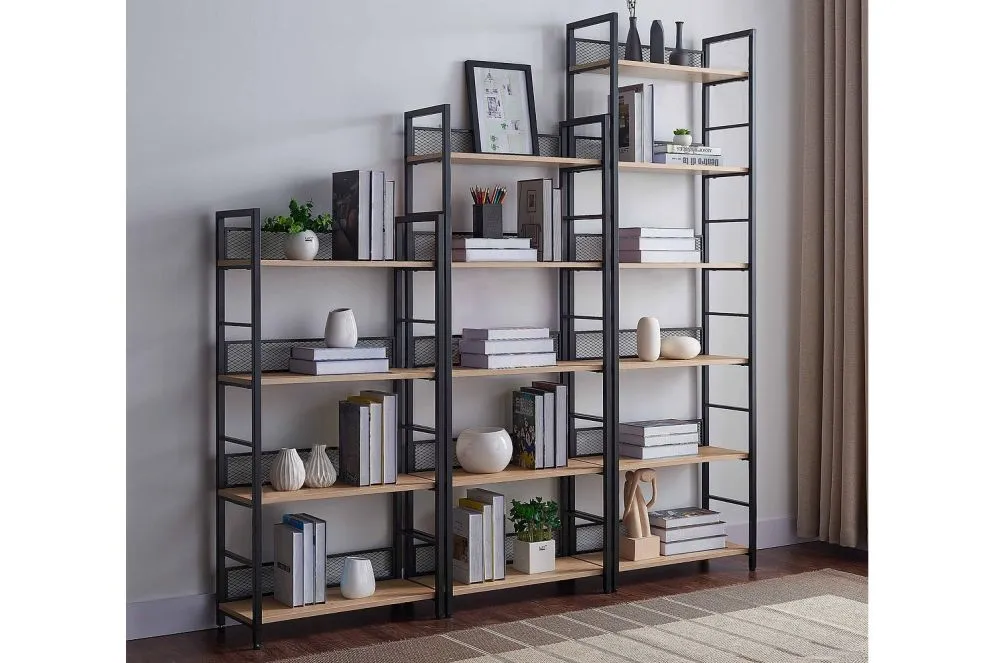 Regał na książki RAW R4 dąb/czarny w stylu industrialnym I sklep meblowy MIRAT. styl LOFT