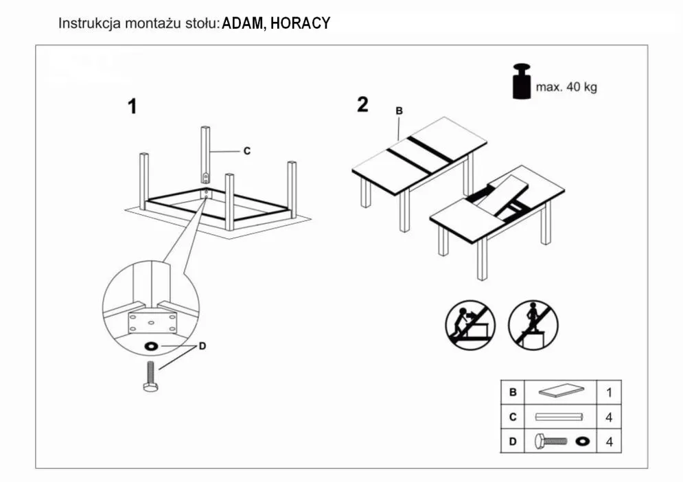 Stół ADAM dąb artisan/czarny do jadalni polskiej produkcji | MIRAT. styl LOFT